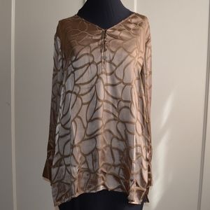 Chico's Golden Shine Ainsley Shirt Blouse Size 2